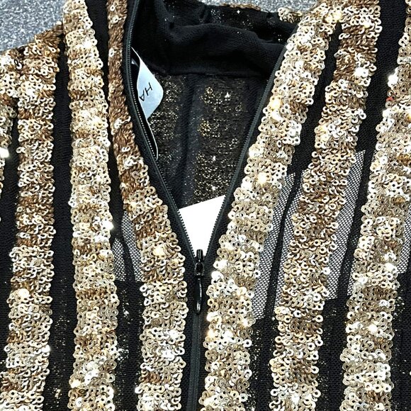 AGGI by Halewski  "Jasmine Golden Star" Sequin Dress Size L - Picture 5 of 8